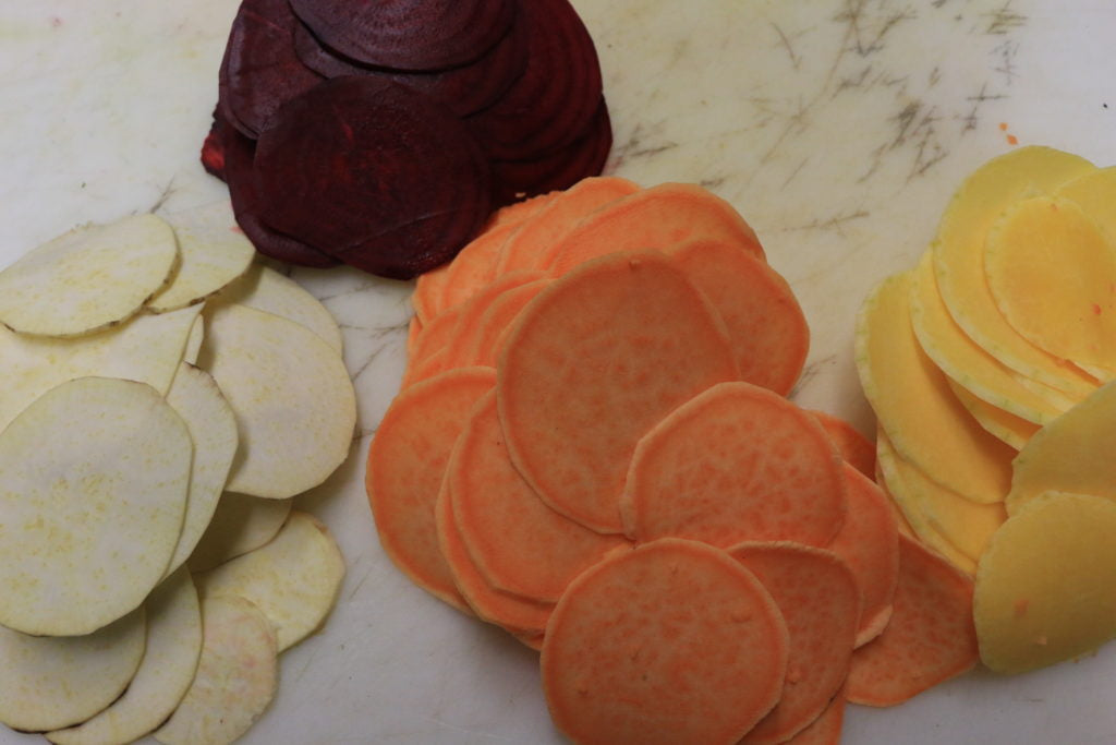 peel different vegetables for aip chips