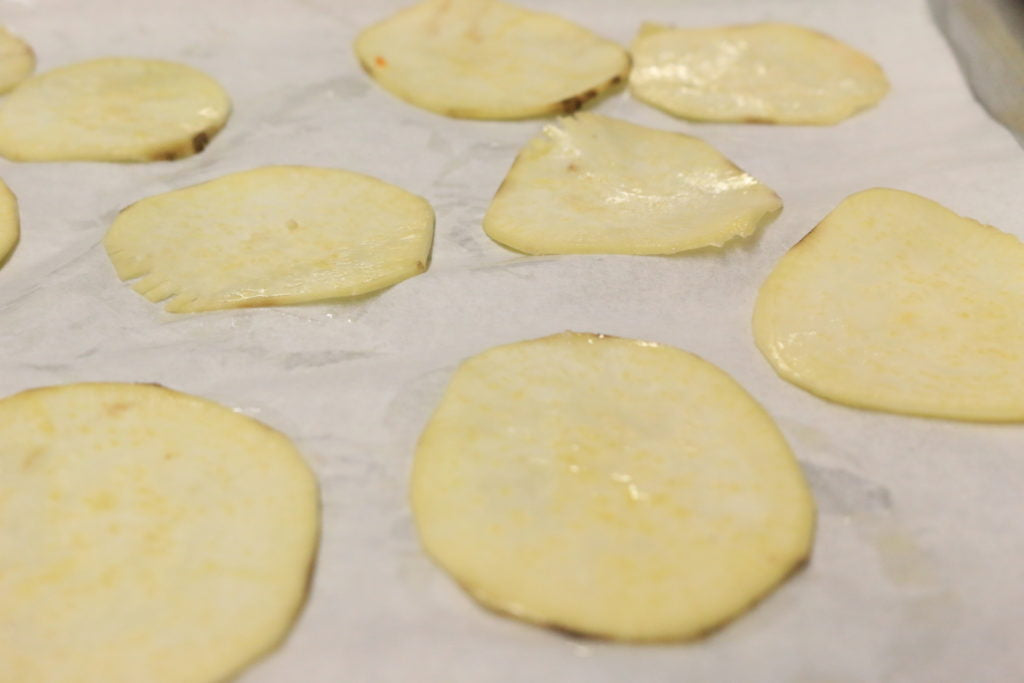 aip paleo chips - peeled potatoes