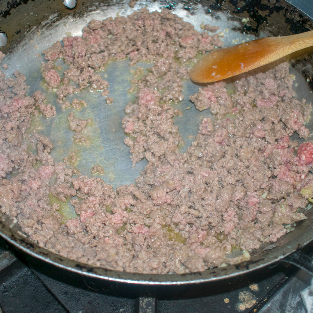 cook the beef until browned about five minutes