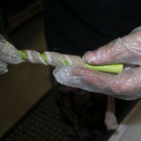 Wrap bacon around asparagus, do not overlap