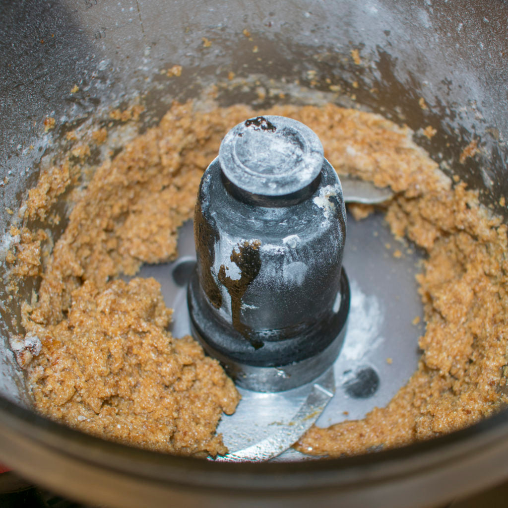 Pulse all ingredients in the food processor to form a dough