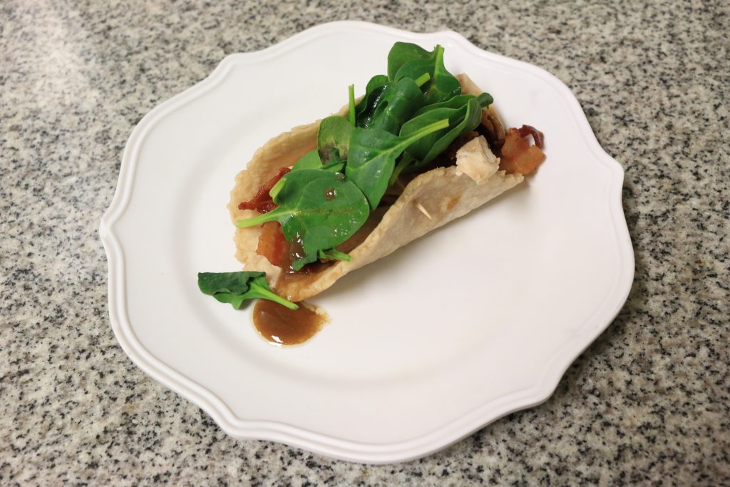 Paleo AIP Chicken, Bacon and Spinach Wrap