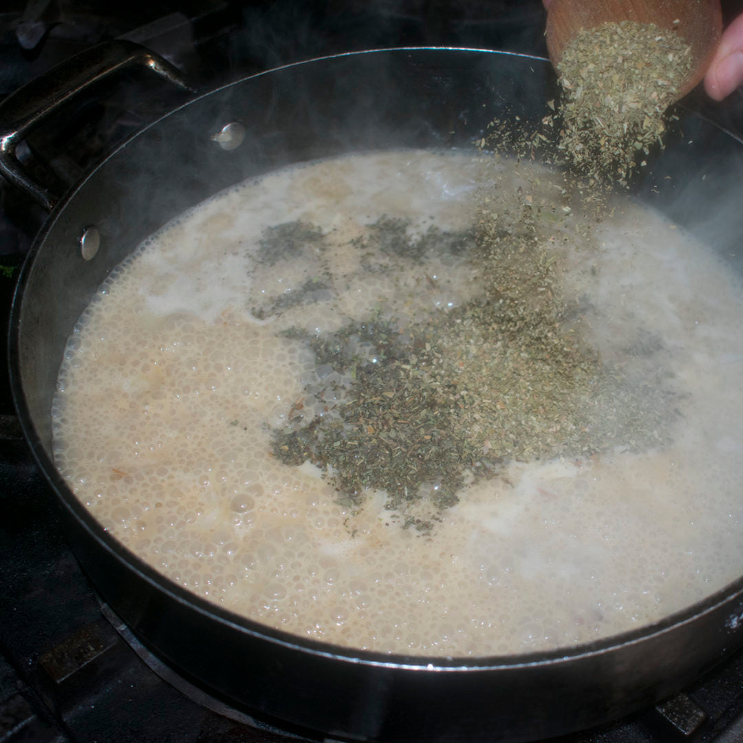 bring the aip sauce to a gentle simmer