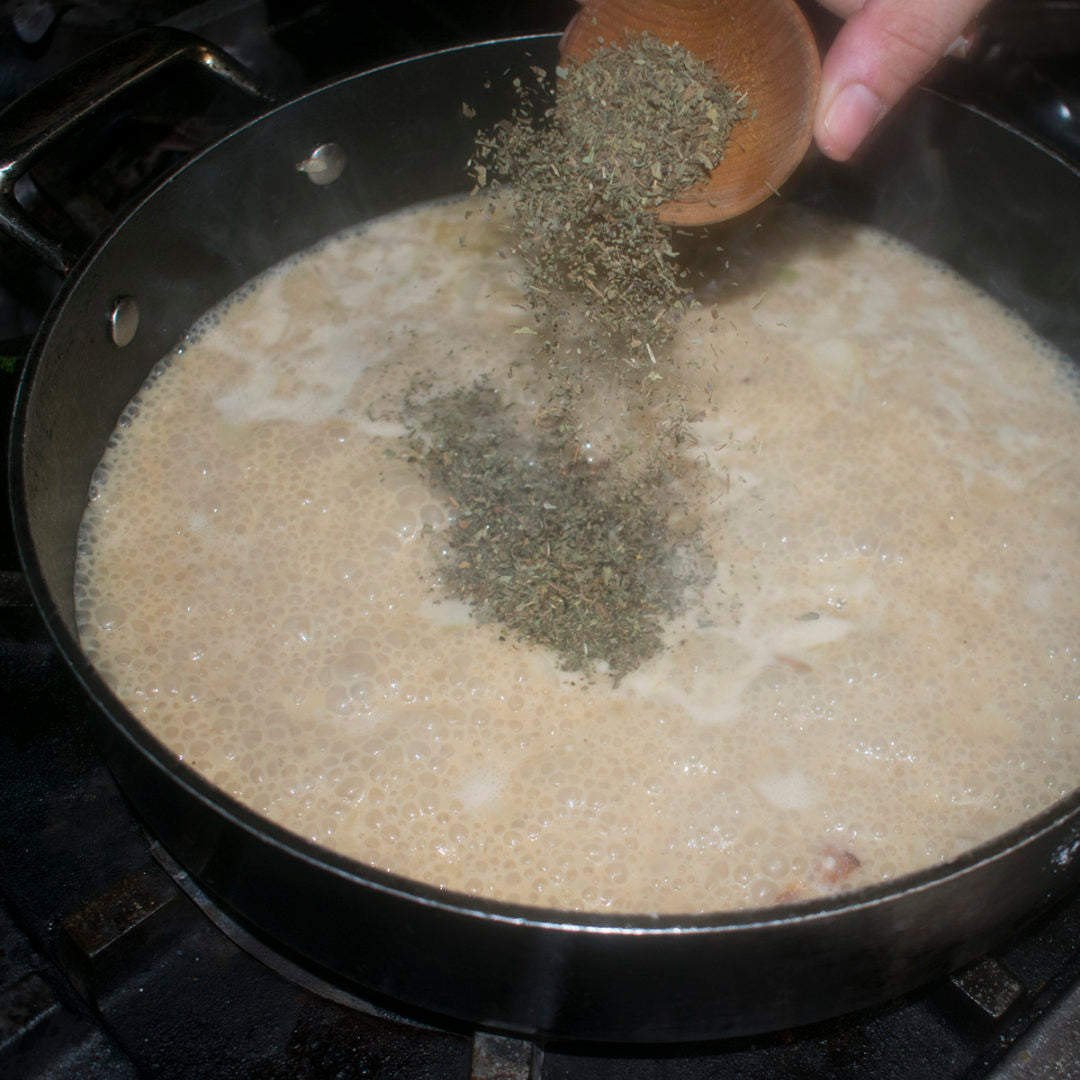 Stir in the Italian herbs