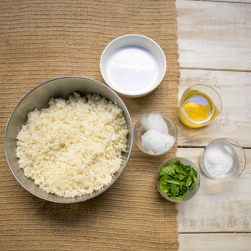 AIP Cilantro Coconut Cauliflower Rice Ingredients