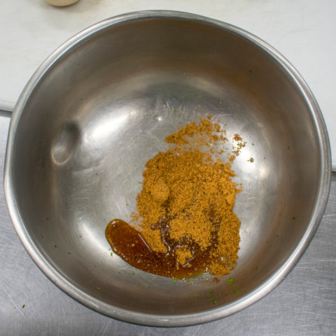 mix together coconut sugar and fish sauce