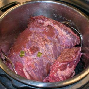 Place the brisket into the instant pot