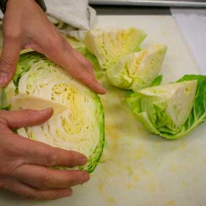 Slice the cabbage
