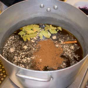 Put brine ingredients into a pot and boil