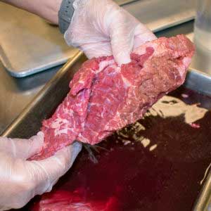 Remove the brisket from the brine