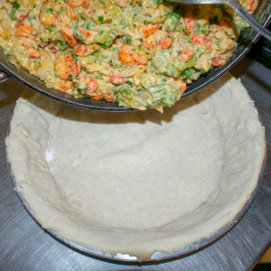 fill dough with crawfish mixture
