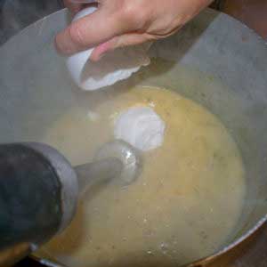 Return soup to pan and stir in coconut cream.