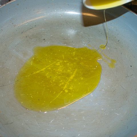 heat olive oil in saute pan