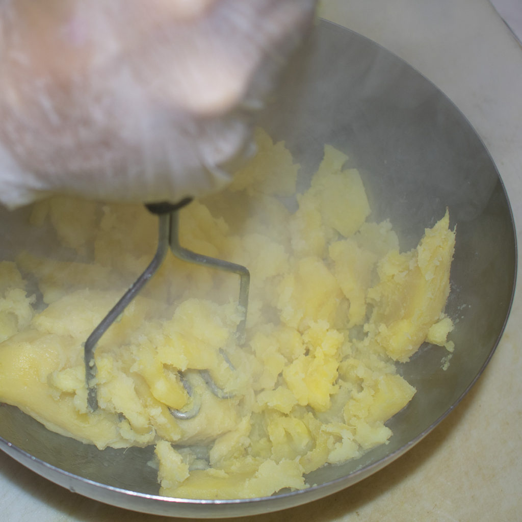 Mash AIP potatoes until smooth