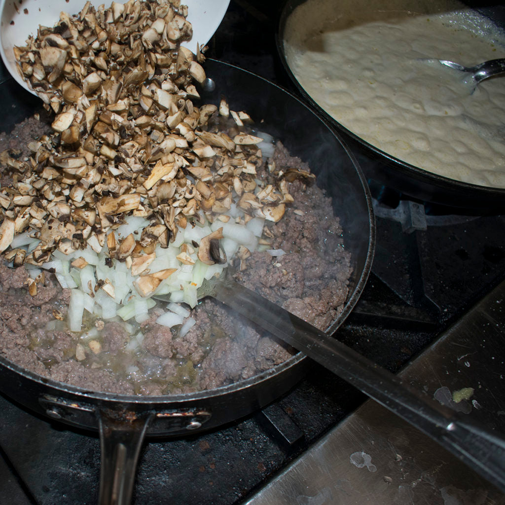 Pour in mushrooms