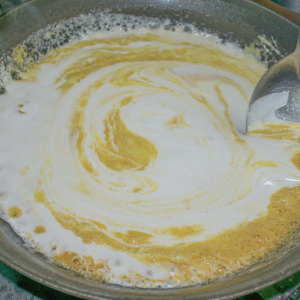 Stir roux constantly