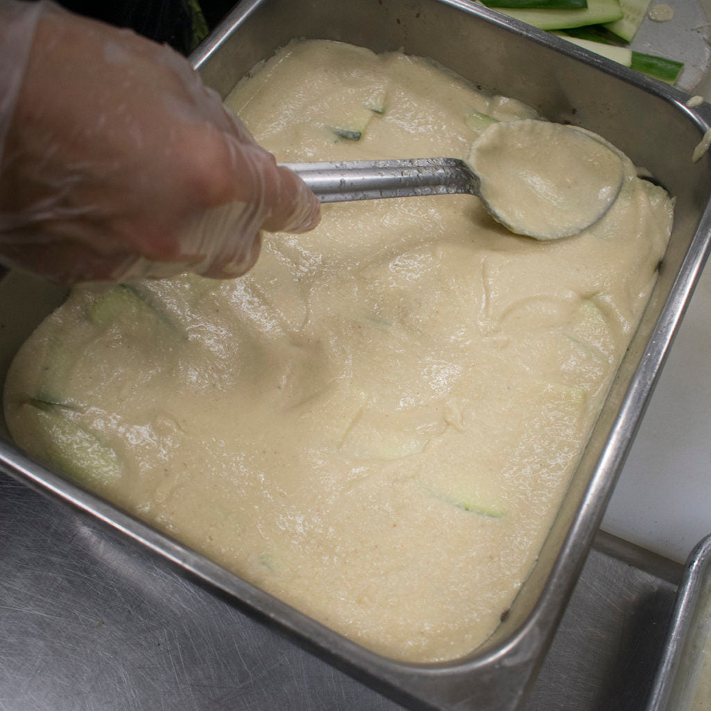 Make sure the bechamel is in an even layer