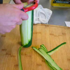 Peel cucumber