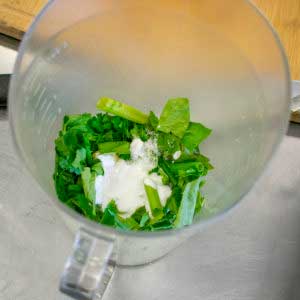 Add all dressing ingredients in a blender