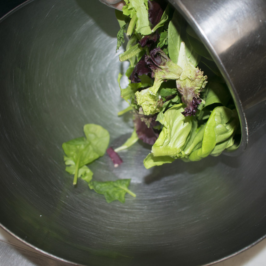 place aip greens in bowl
