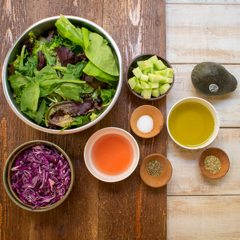 Ingredients for AIP Green Salad with Creamy Italian Dressing
