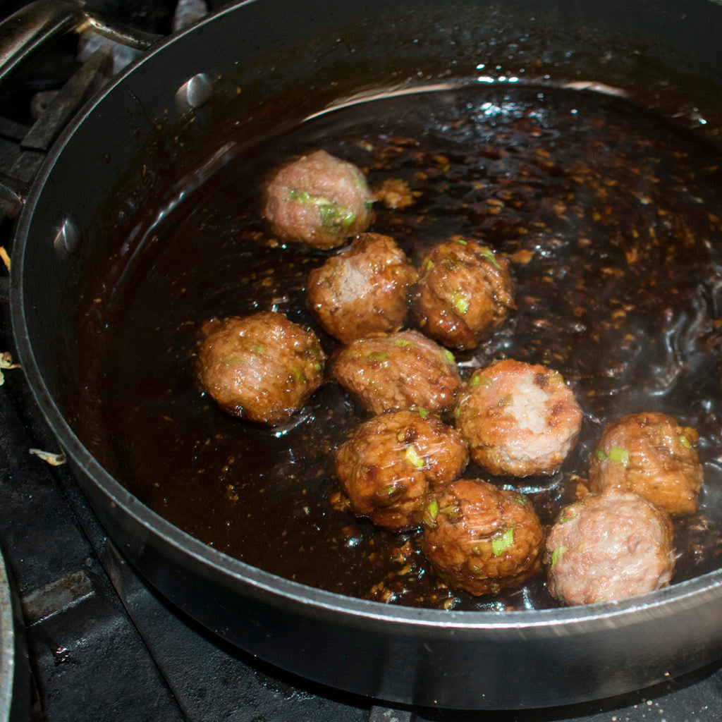 add meatballs to pan and coat in the aip sauce