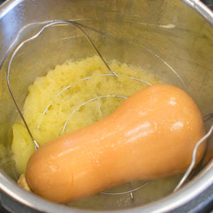 Place whole, uncut butternut squash into instant pot