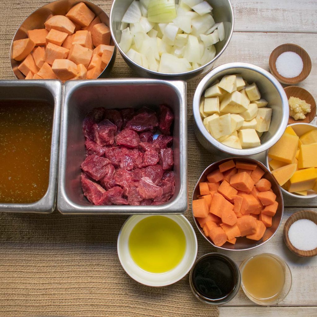 AIP Instant Pot Yak and Root Vegetable Stew ingredients