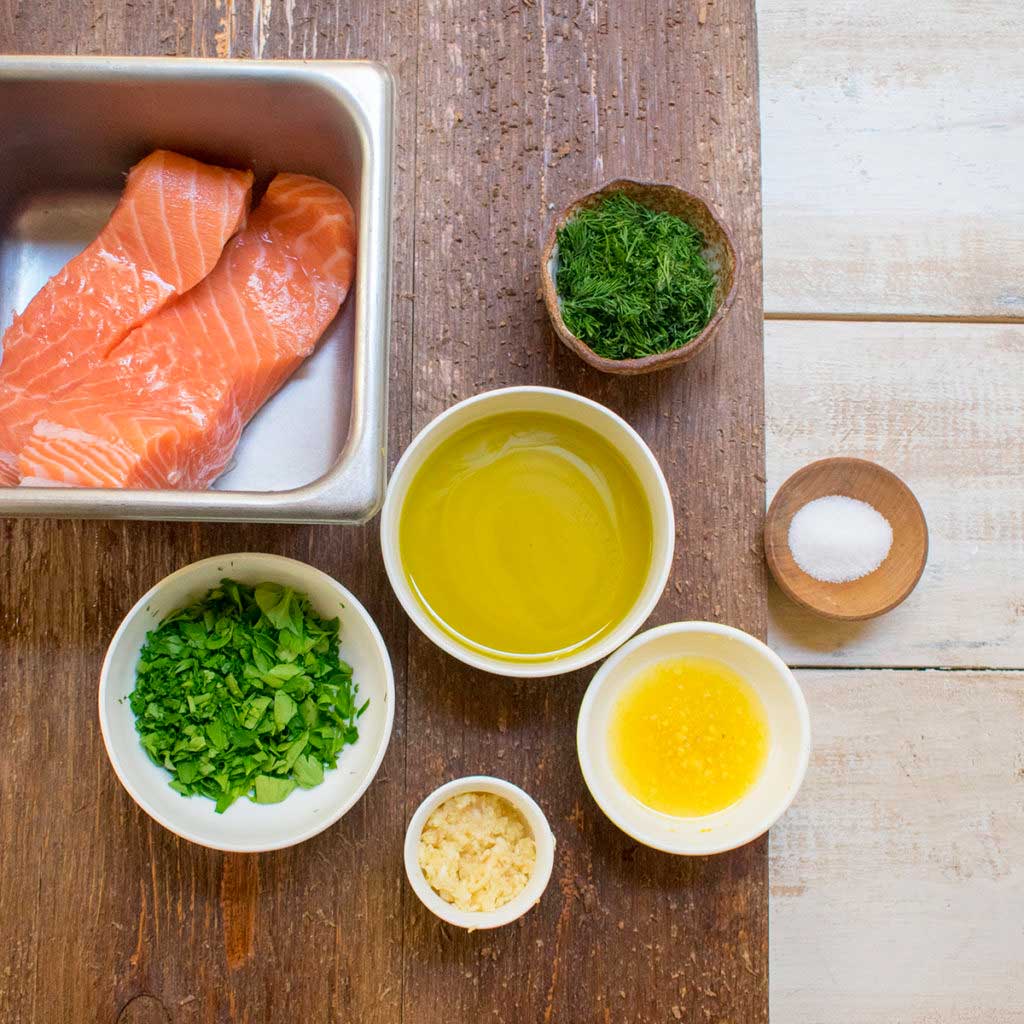 AIP Lemon Garlic Herb Salmon - Ingredients