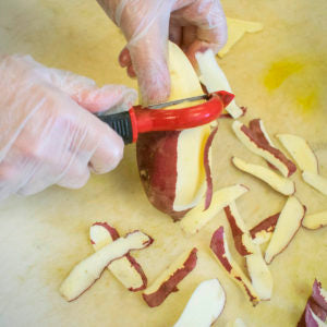 Peel the potatoes