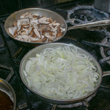Use bacon fat to caramelize onions, cooking over low heat and stirring frequently until golden brown