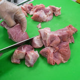 cut pork butt into cubes