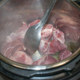 Season meat with salt and saute in instant pot until browned all over
