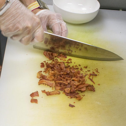 Chop the bacon into small pieces