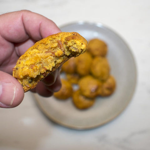 AIP Maple Bacon Sweet Potato Biscuits on a plate