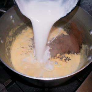 mix in the rest of the coconut milk