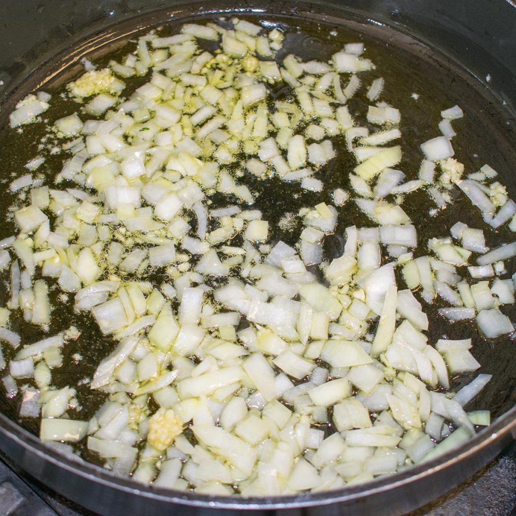 onions sauteeing