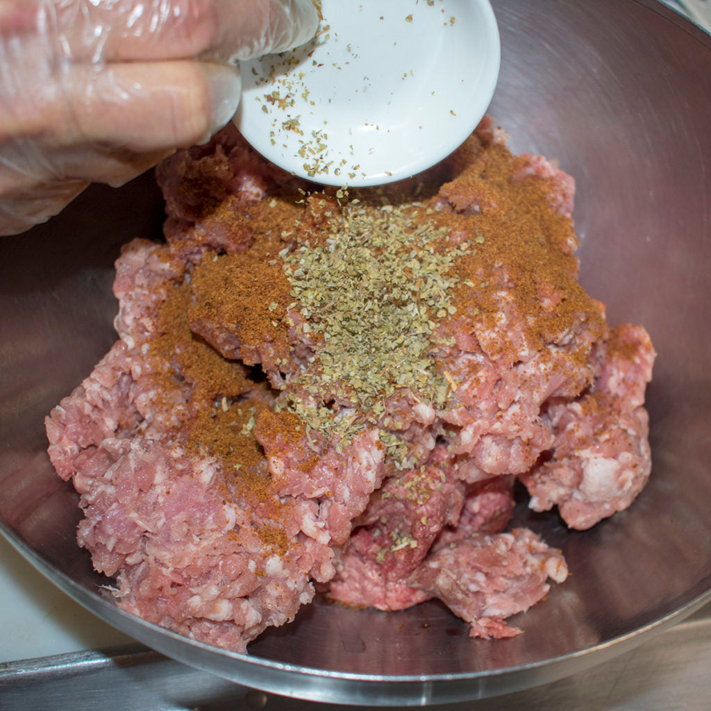 Add spices to the mixing bowl