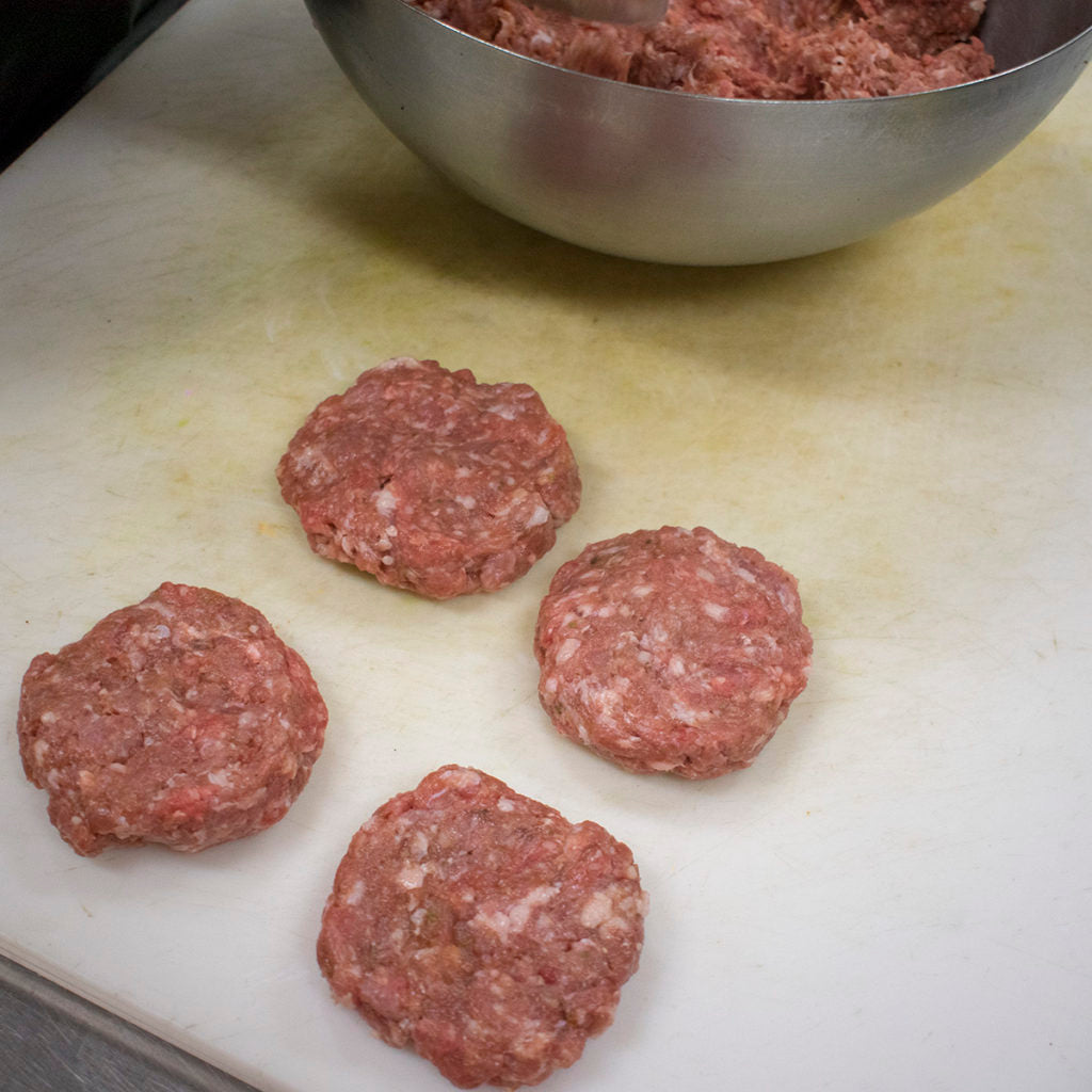 Form the brat mixture into 3 oz patties