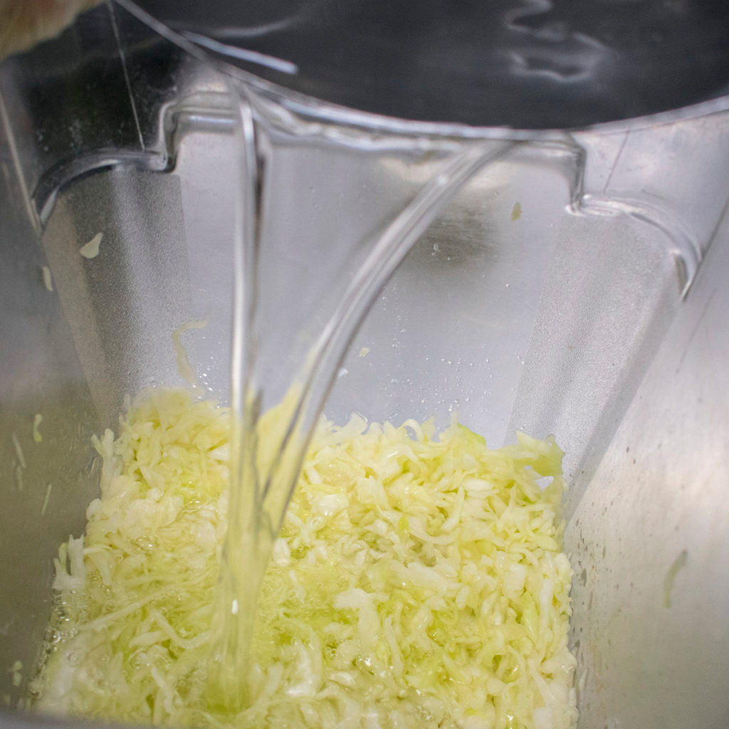 If necessary add a little filtered water to submerge it completely.