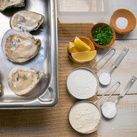 Southern Fried Oysters with Lemon and Parsley Ingredients