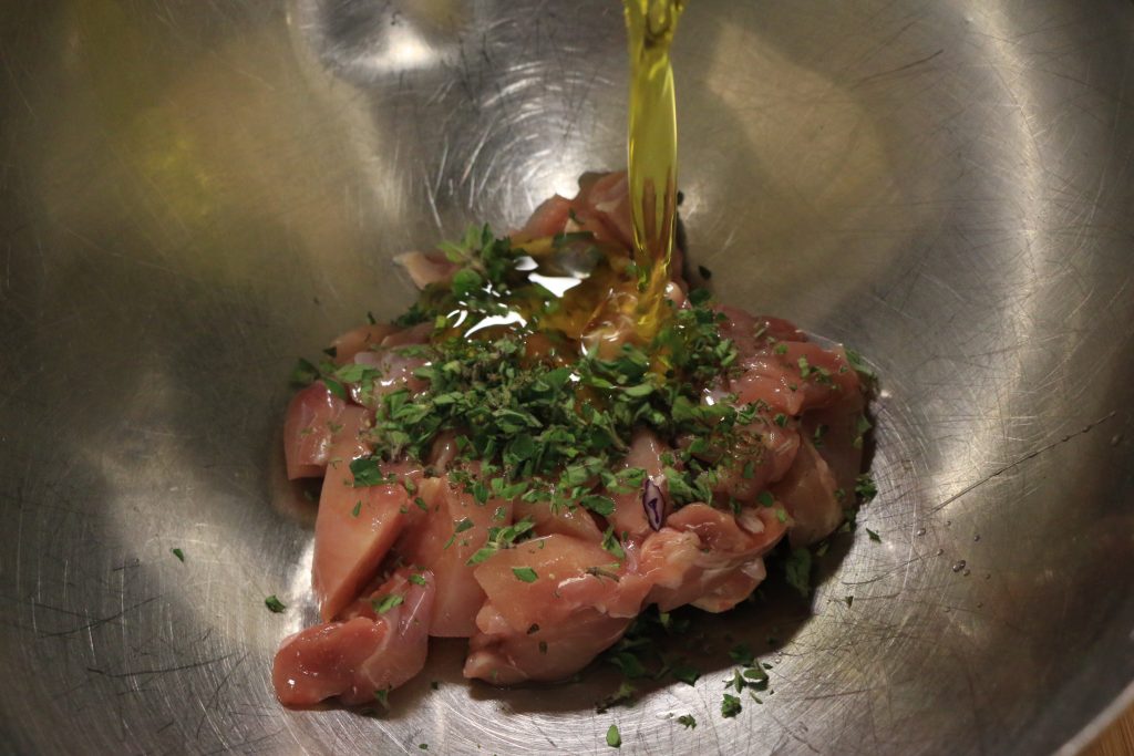 pour olive oil