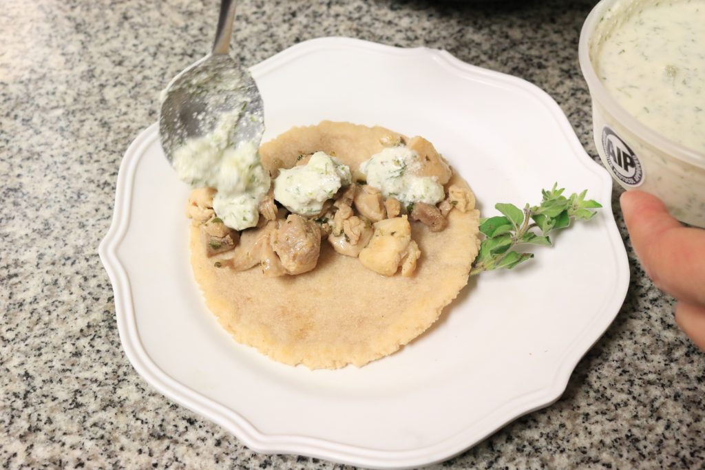 top with the tzatziki sauce