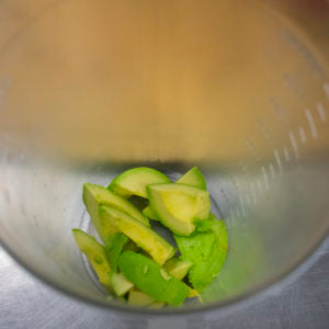 Add diced avocado to a blender