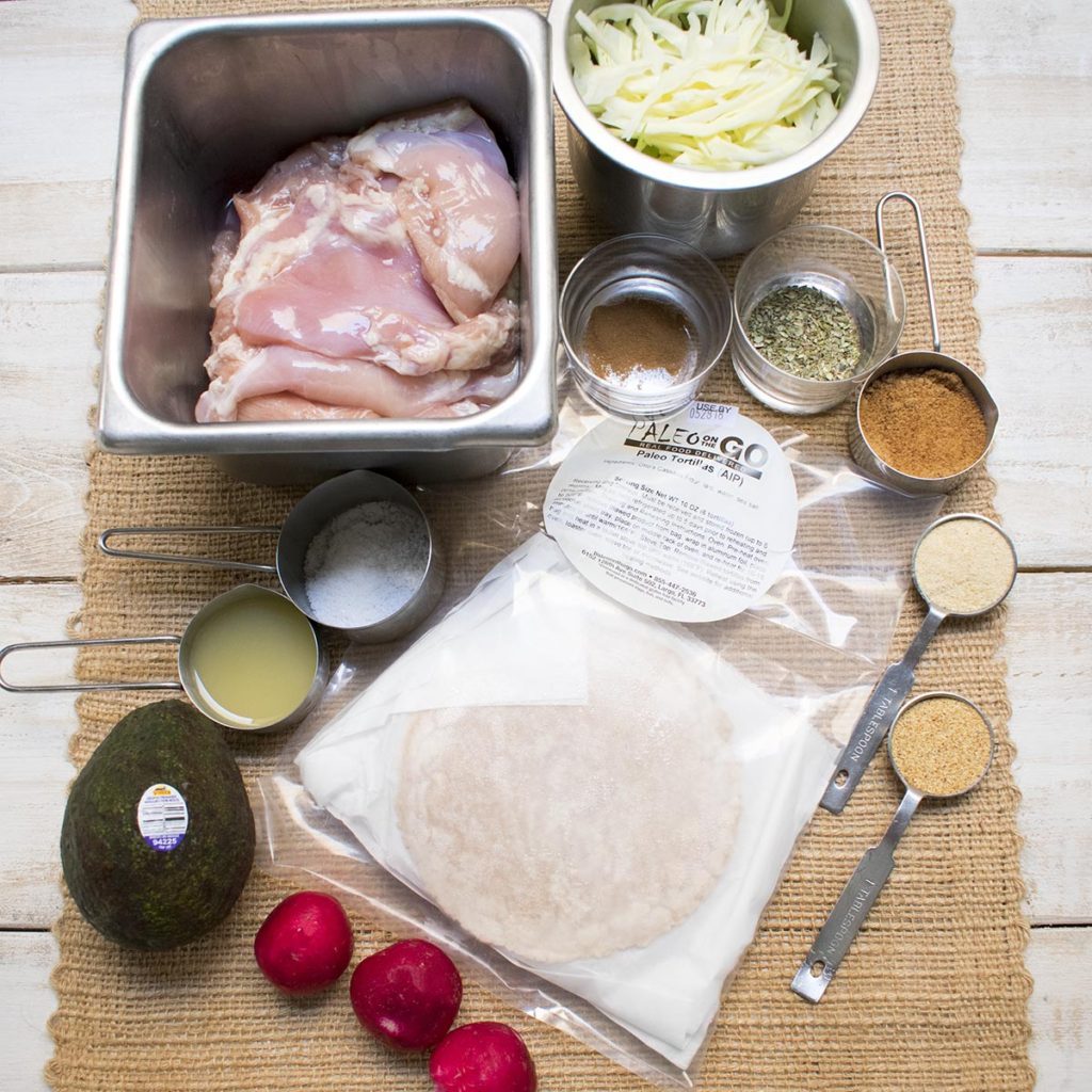 aip pulled chicken taco ingredients