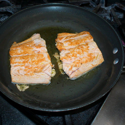 flip aip salmon and sear for 2 minutes