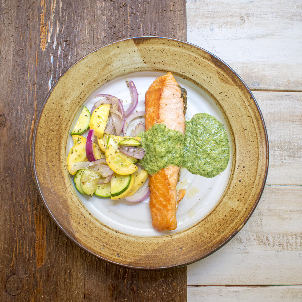 AIP Skillet Seared Salmon with Cilantro Sauce