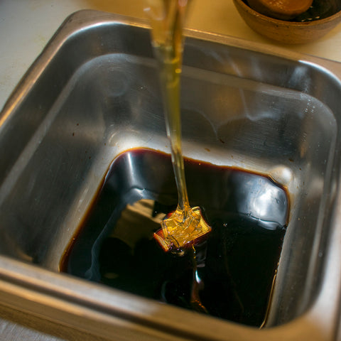 Put all dressing ingredients in a container