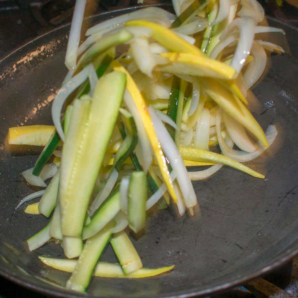 fry zucchini and onion strips