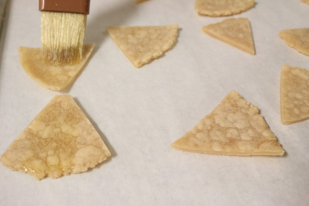 Brush aip tortillas olive oil